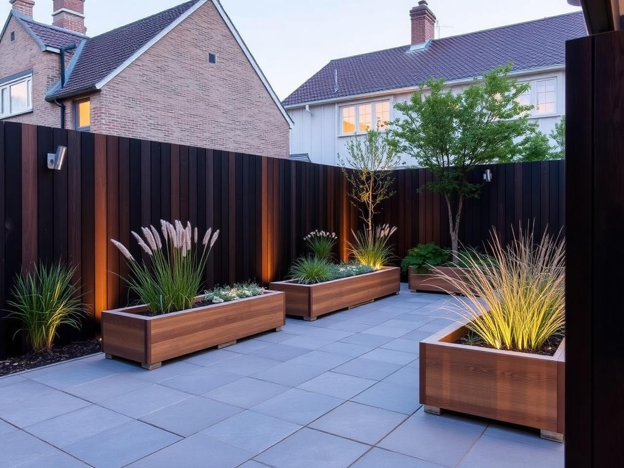 Strakke moderne tuin foto 3